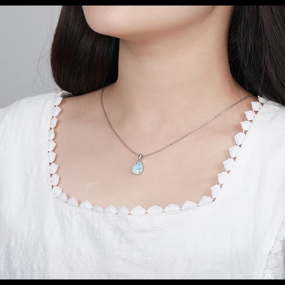 ❤️🌟HOST PICK🌟Larimar water drop necklace❤️ - Picture 2 of 14